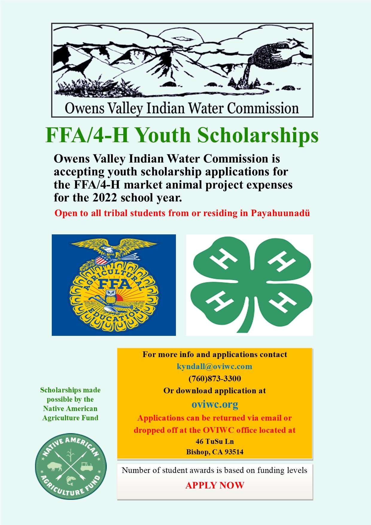 2022 FFA/4H Youth Scholarships